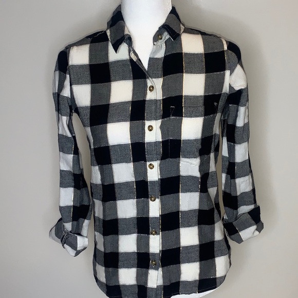 SO Tops - So Perfect Shirt buffalo plaid button down XS